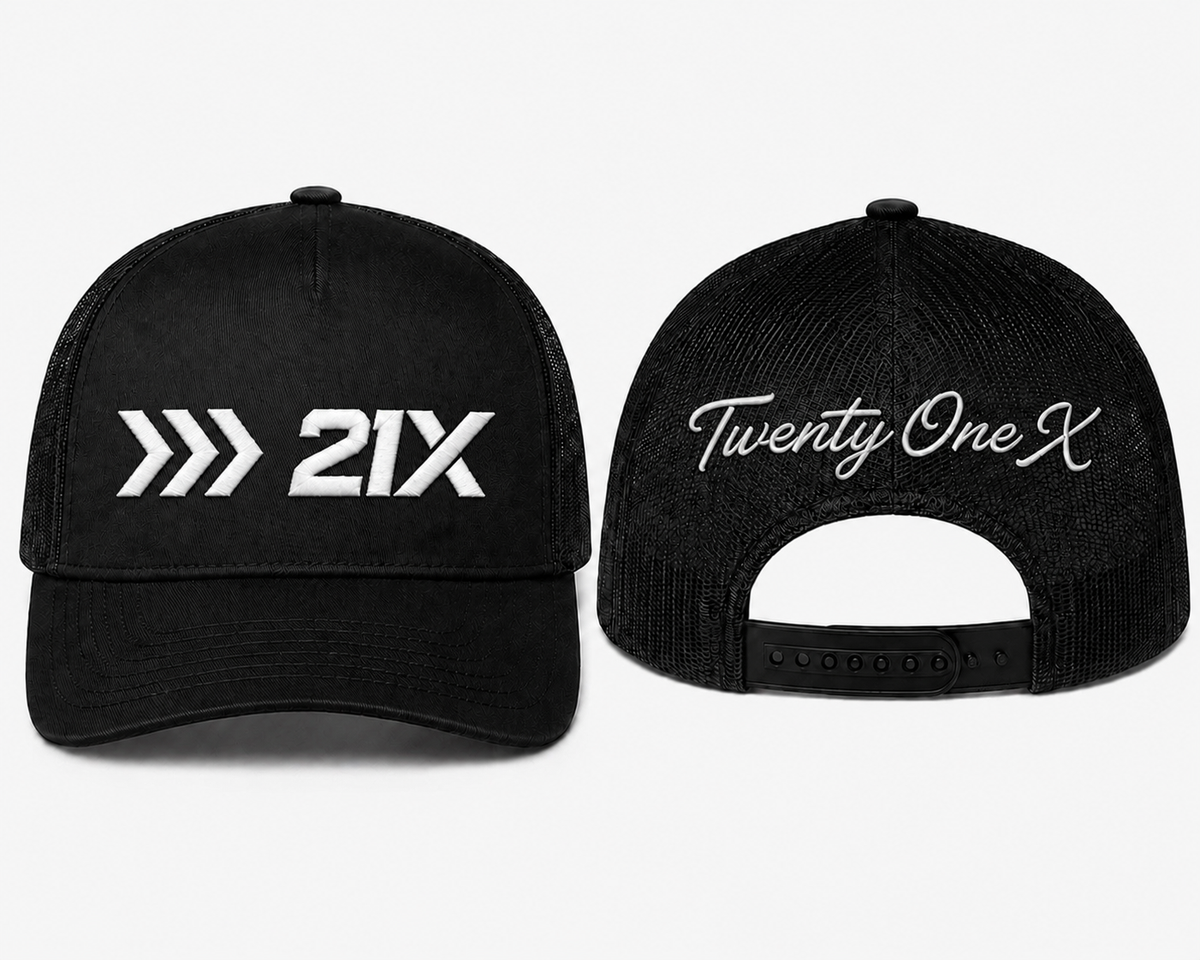 Twenty One X 21X Trucker Hat – Black