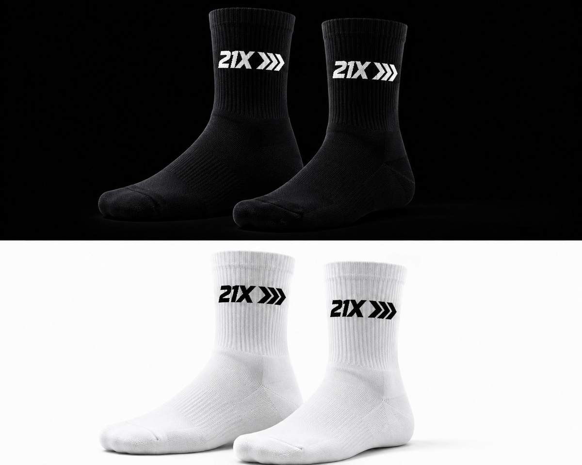 21X Performance Crew Socks — Built Different.