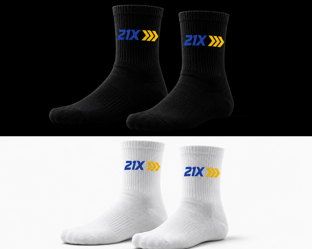 21X Performance Crew Socks — Built Different.